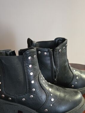 3 For $40 Women's Black Studded Ankle Bootie with Side Zipper
